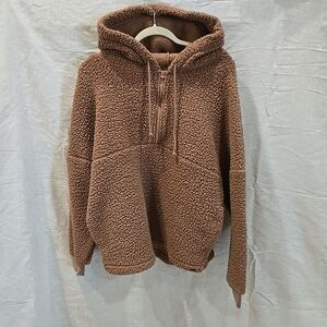 PINK Victoria's Secret Tan Sherpa Hoodie